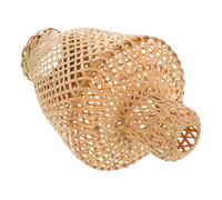 LOORGVEL Bamboo Lamp Shade for Outdoor Hanging Lanterns Versatile DIY Vase and Candle Holder Protective Straw Design for Patio Wedding and Home Decor