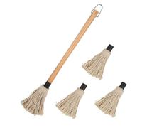 LOORGVEL BBQ Grill Basting Mop with Wooden Handle Durable Oil Brush for Barbecue Mopping Thick Bristle Sauce Brush for Moist Grilling and Flavor Infusion Safe Heat Resistant BBQ Cooking