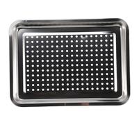 LOORGVEL BBQ Grill Pan for Stovetop and Outdoor Barbecue Reusable Perforated Draining Tray Portable Grilling Plate for Meat and Dumplings Easy to Clean for Family Restaurant Picnic Use