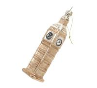LOORGVEL Big Glass Ornament Decorative Hanging Figurine Creative Clock Design for Christmas Home Landmark Sculpture