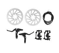 LOORGVEL Bike Disc Brake Kit with Left Right Hand Levers and Derailleur Cable Metal Rotor Set for and Road Bikes Smooth Operation and Rapid Heat Dissipation Reliable Braking System for