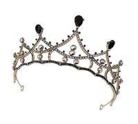 LOORGVEL Black Rhinestone Bridal Tiara Crown for Women Wedding Headpiece with Sparkling Gems Elegant Party Accessory for Brides and Bridesmaids Durable and Comfortable Design