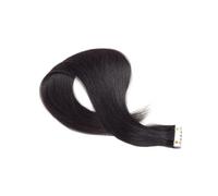 LOORGVEL Black Tape-in Human Hair Extensions for Women Real Hair Natural Reusable Adds Instant and Volume Suitable for Styling Dyeing Curling and Straightening