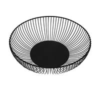 LOORGVEL Black Wire Fruit Basket Bowl for Kitchen Counter Handmade Sturdy Iron Storage Bowl for Fruits Like Apples and Bananas Reusable Washable Decorative Snack Holder for Living and
