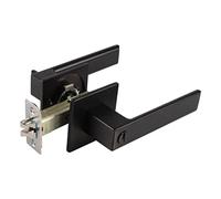 LOORGVEL Black Zinc Alloy Interior Door Lever Lock for Bedroom and Bathroom Heavy Duty Rustproof Handle with Ergonomic Non Slip Knob Silent Auto Resilience Security for Home Rooms