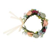 LOORGVEL Blue Artificial Rose Flower Headband for Bride, Seaside Vacation Hair Accessory, Realistic Floral Wreath Party Hair Hoop for Women