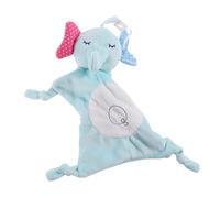 LOORGVEL Blue Elephant Pattern Soothing Towel Baby Comforter with Soft Plush and Pp Cotton, Gentle Touch to Attract Baby's Attention, Nursery Sleep Soother for Boys
