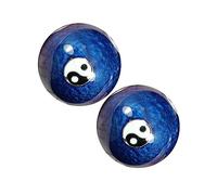 LOORGVEL Blue Enamel Baoding Hand Massage Balls for Stress Relief and Exercise Portable Soft Hand Rolling Therapy Spheres for Muscle Relaxation and Memory Improvement