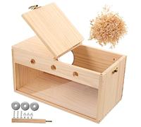 LOORGVEL Breeding Box Medium Hanging Nesting Box for Parakeets Cockatiels and Budgerigars Bird Nest Wooden Bird House Parakeet Supplies Accessory