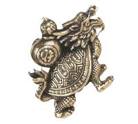 LOORGVEL Bronze Dragon and Turtle Ornaments Brass Craft Figurine Vintage Brass Dragon Turtle Statue Indoor Desktop Decor Animal Decor