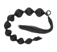 LOORGVEL Bubble Afro Ponytail Wig Synthetic Hair Extension for Women Comfortable Skin-friendly Braided Hairpiece Easy to Wear Curly Hair for Parties Cosplay Festivals Styling