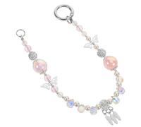 LOORGVEL Butterfly Crystal Phone Wrist Strap Beaded Charm Lanyard for Women Quick Detach Mobile Pendant for Phones Bags Keys Stylish Multipurpose Accessory for Daily Use