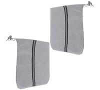 LOORGVEL Car Side Mirror Cover with Safety Reflective Stripe Grey 600d Silver-coated Rear View Mirror Protector Snow and Ice Resistant for Most Vehicles