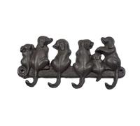 LOORGVEL Cast Iron Dog Shape Wall Hook Black Retro Animal Design Heavy Duty Coat Hat Key Holder for Dog Lovers Home Decor Pastoral European Style
