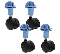 LOORGVEL Cat Cage Replacement Casters 4 Pcs Heavy Duty Swivel Wheels with Blue Clip Black Rollers for Adjustable Mesh Pet Houses and Carriers