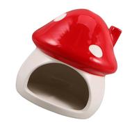 LOORGVEL Ceramic Hamster Hideout Nest Mushroom Shape Cooling House Small Animal Habitat for Dwarf Hamsters Christmas Decor