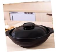 LOORGVEL Ceramic Stockpot for Home Cooking with Lid and Tray High Temperature Resistant Clay Pot for Braising and Stewing Non-Stick Korean Pot for Single Serving Dry Cooking