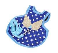 LOORGVEL Chicken Leash Adjustable Polyester Rooster Hen Vest with Decorative Harness Blue Star Pattern Small Size Autumn Winter Costume for Poultry