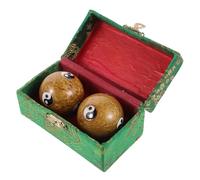 LOORGVEL Chinese Baoding Balls 42mm Hand Exercise Balls for Wrist Training and Massage Solid Metal with Six Fish and Eight Trigrams Pattern 1 Pair for Stress Relief and Hand Therapy