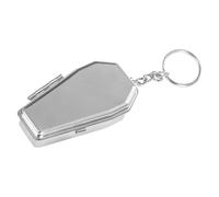 LOORGVEL Coffin Shaped Pocket Ashtray Keychain Made of Stainless Steel with Easy to Hang Feature, Silver Mini Portable Ashtray for Outdoor Travel and Family Use