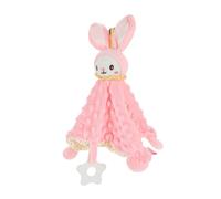 LOORGVEL Comfort Towel for Newborns Year Safe Chewable Plush Appeasing Cloth with Cartoon Design Saliva Burp Cloth for Visual Development and Soothing Nursery Accessory