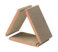 LOORGVEL Compact Cat Scratch Pad Foldable Triangle Corrugated Cardboard Board Six-Sided for Indoor Cats and Kittens Multi-Functional Activity Furniture