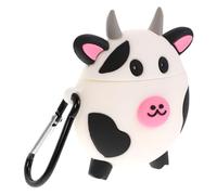LOORGVEL Cow Shaped Silicone Earbuds Case Cover Protective Shell Compatible with Airpods Wireless Headset Charging Case Cute Cartoon Design Random Color