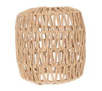 LOORGVEL Creative Rattan Pendant Lampshade for Ceiling Light Rustic Handwoven Lamp Cover Lightweight Vintage Style Dining Decor Easy to Install Khaki Lantern Shape