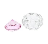 LOORGVEL Crystal Nail Art Mixing Cup with Lid Transparent High Gloss Liquid Powder Container for Manicure Acrylics Pink Irregular Glass Design for Precise Nail Dipping and Mixing