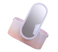 LOORGVEL Delicate Portable Abs Makeup Box with Rotatable LED Mirror Cosmetic Travel Container Organizer for Home and Office Space Saving Vanity Storage for Women