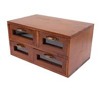 LOORGVEL Delicate Wooden Drawer Style Storage Box Retro Makeup Organizer for Cosmetics Multipurpose Wooden Organizer for Dressing Table Compact Home and Office Storage