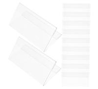 LOORGVEL Desk Name Tags and Directional Signage Pet Name Plate Holders 10pcs V-shaped Visibility , Minimalist and Elegant for Displaying Product Details at Conferences and Meetings