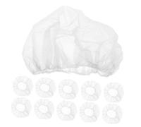 LOORGVEL Disposable 100pcs White Elastic Bouffant Caps 21 Inch Breathable Hair Net Covers for Nurses Food Service Labs Surgery Workshop