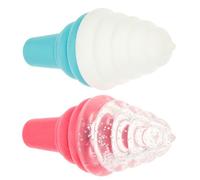 LOORGVEL Dog Chew Ice Cream Shape 2 Pack Sturdy Tpr Material Squeaky Cooling for Indoor Outdoor Play and Jaw Muscle Exercise 5.5 Inch Random Color