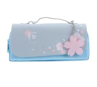 LOORGVEL Double Zipper Pencil Case Large Capacity Oxford Cloth Student Pencil Stationery Case Portable Design Girlish Style Detachable Ornament Can Be Put in A School Bag