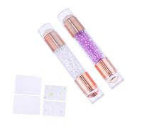 LOORGVEL Dual-head Nail Art Stamper 2pcs Small Size White and Purple Silicone Manicure Tool for Diy Nail Art and Professional Stamping