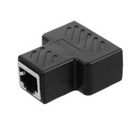 LOORGVEL Dual Port Ethernet Network Splitter Adapter Compact PVC Ethernet Connector for Home Office Space Saving Network Combiner Plug and Play Expand Single Interface to Two Devices