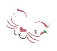 LOORGVEL Easter Bunny Face Jewel Stickers Temporary Rabbit Face Decals Glittery Crystal Sparkle Makeup Art for Festival Party Cosplay Dress up Accessories