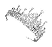 LOORGVEL Elegant Baroque Crown Headband Rhinestone Wedding Headdress Bridal Hair Accessory for Bride