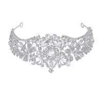 LOORGVEL Elegant Bridal Tiara Wedding Hair Accessories Lightweight Zinc Alloy Silver Crown Headband with Dazzling Rhinestones Secure Design for Brides for Special Occasions