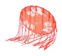 LOORGVEL Elegant Red Silk Cloth Parasol Chic Traditional Japanese Style with Wooden Handle Japanese Silk Umbrella for Festival Party Decorative Use and Photography Prop