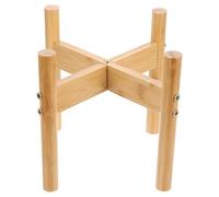 LOORGVEL Elevated Bamboo Dog Bowl Holder Small Size Single Raised Pet Food Bowl Stand Anti-neck Strain Feeder Rack for Home Use