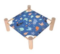 LOORGVEL Elevated Hamster Bed with Cute Cartoon Pattern Breathable Small Pet Hammock Camp Bed for Hamsters Guinea Pigs Hedgehogs Spacious Easy to Install Animal Accessory