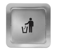 LOORGVEL Embedded Stainless Steel Wheelie Bin Lid for 19-21cm Kitchen Openings, Square Flushmount Swing Flap Countertop Waste Cover with Single-handed Use