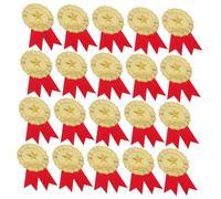 LOORGVEL Embossing Seal Stickers Excellence Certificate Award Stickers with Five-point Star Badge and Red Ribbon Tail Fade-resistant Self-adhesive Labels for Diplomas Graduation Medals and