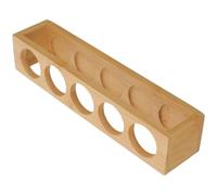 LOORGVEL Essential Oil Bottle Organizer Rack 5-compartment Bamboo Wood Storage Stand for Home Essential Oils Accessories