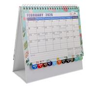 LOORGVEL Flowers Desk Calendar Spiral Wire-bound Monthly Planner with Holiday Markings Smooth Writing Surface for Students Teachers Professionals Academic Year Organization