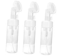 LOORGVEL Foaming Bottle Set 3pcs 150ml Travel Pump Bottles with Brush Head for Facial Cleanser and Mousse Dispenser