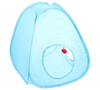 LOORGVEL Foldable Blue Cat Tunnel with Pet Tent Breathable Indoor Cat House for Play and Rest Portable Collapsible Kitten Tunnel and Small Pets