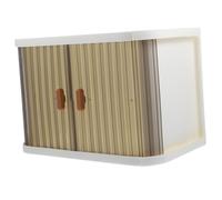 LOORGVEL Foldable Desktop Organizer Box Multipurpose Storage Case Stackable Space-saving Plastic Storage Box for Office Home School Countertop Miscellaneous Items and Tissue